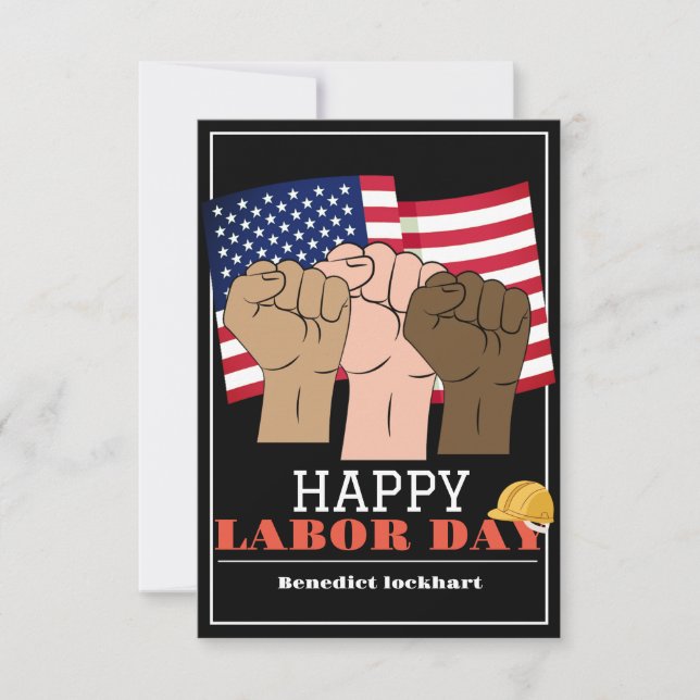 Tarjeta De Agradecimiento Día de la Unidad de Trabajadores Solidarios con ba (Anverso)