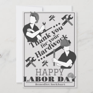 Tarjeta De Agradecimiento Día de la Unidad de Trabajadores Solidarios con ba