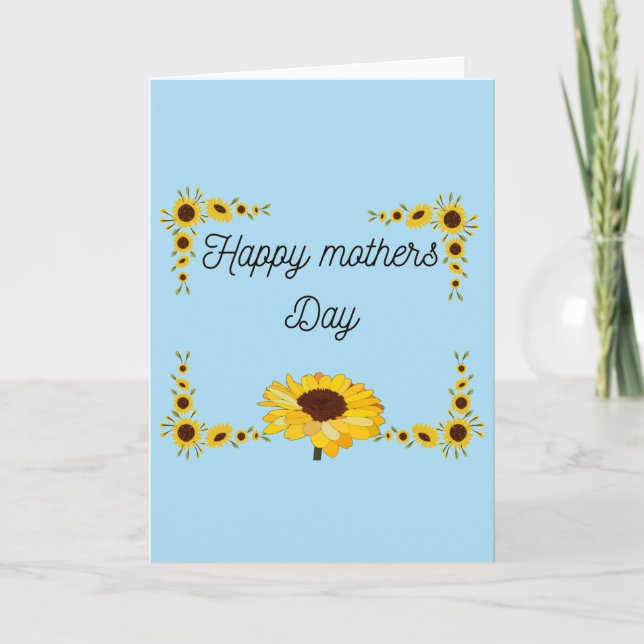 Tarjeta De Agradecimiento Día de las Madres de los girasoles (Anverso)