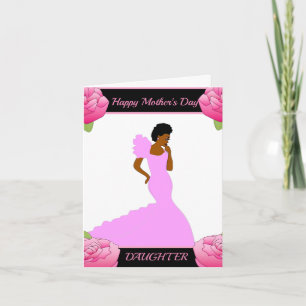 Tarjeta De Agradecimiento Día de las madres de una hija afroamericana gracia
