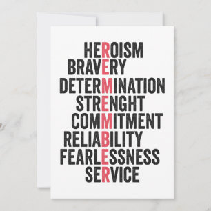 Tarjeta De Agradecimiento Día de los Caídos Patriota Americano Veterano Recu