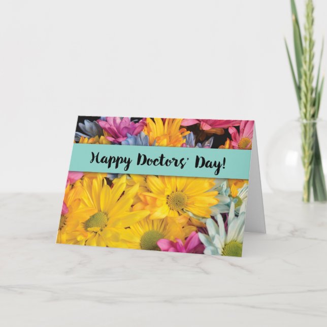 Tarjeta De Agradecimiento Día de los médicas Gracias Gerbera Daisies (Anverso)