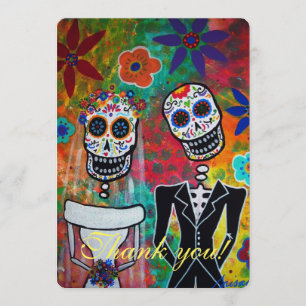 TARJETA DE AGRADECIMIENTO DIA DE LOS MUERTOS WEDDING LE AGRADECE CARDAR