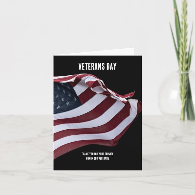 Tarjeta De Agradecimiento Día de los Veteranos (Anverso)