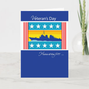 Tarjeta De Agradecimiento Día de los Veteranos, barco de la Marina