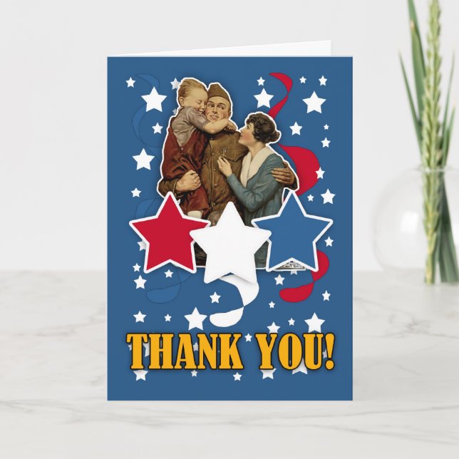 Tarjeta De Agradecimiento día de los veteranos - día conmemorativo gracias (Anverso)