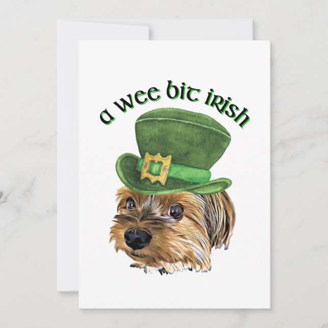Tarjeta De Agradecimiento Día de San Patricio en Yorkie Yorkshire  (Anverso)