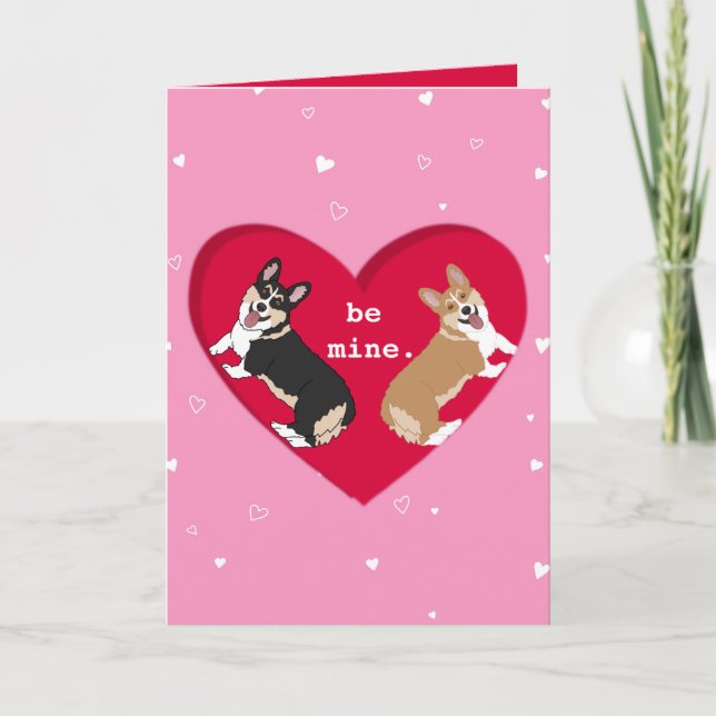 Tarjeta De Agradecimiento Día de San Valentín Corgi XOXO (Anverso)