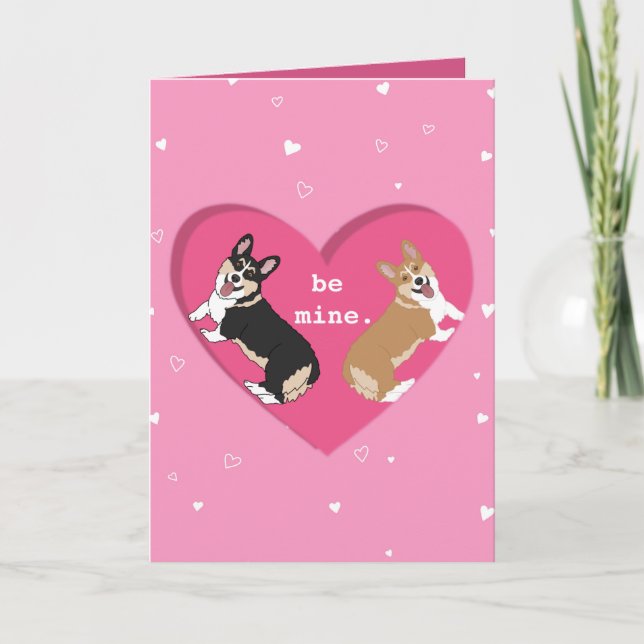 Tarjeta De Agradecimiento Día de San Valentín Corgi XOXO (Anverso)