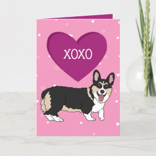 Tarjeta De Agradecimiento Día de San Valentín Corgi XOXO