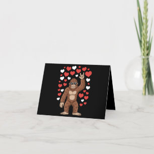 Tarjeta De Agradecimiento Día de San Valentín de Bigfoot Corazones Divertido
