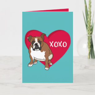 Tarjeta De Agradecimiento Día de San Valentín de Bulldog en inglés