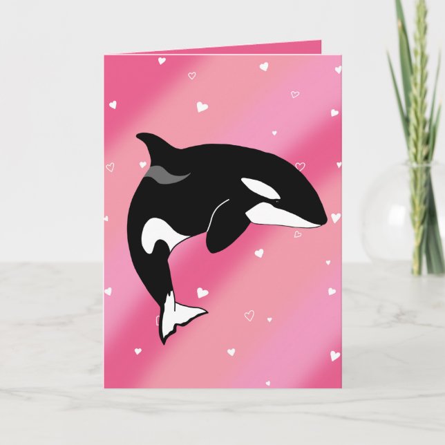Tarjeta De Agradecimiento Día de San Valentín de Orca (Anverso)
