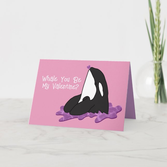 Tarjeta De Agradecimiento Día de San Valentín de orcas de ballena asesina (Anverso)