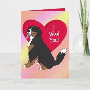 Tarjeta De Agradecimiento Día de San Valentín de Perro de Montaña de Bernese