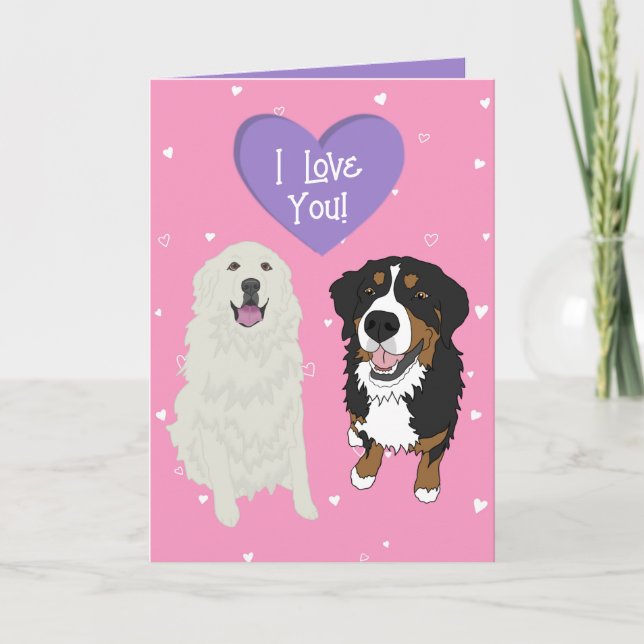 Tarjeta De Agradecimiento Día de San Valentín de Perro de Montaña Grande de  (Anverso)