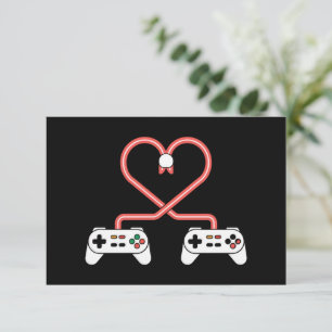 Tarjeta De Agradecimiento Día de San Valentín De Video Gamer Con Corazón De