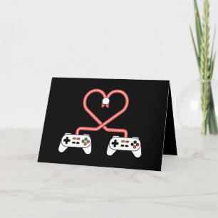 Tarjeta De Agradecimiento Día de San Valentín De Video Gamer Con Corazón De