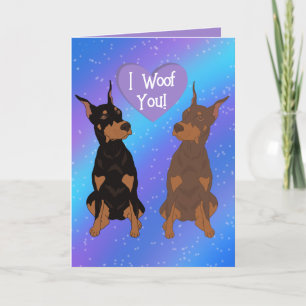 Tarjeta De Agradecimiento Día de San Valentín Doberman Pinscher