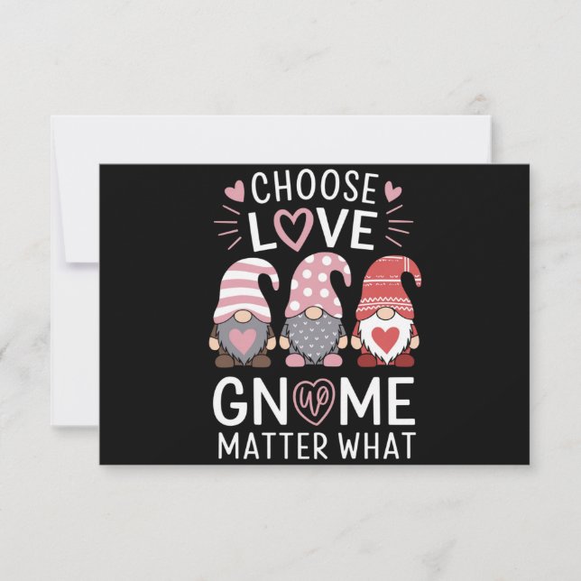 Tarjeta De Agradecimiento Día de San Valentín elegir amor Gnome Matar Qué (Anverso)