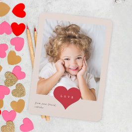 Tarjeta De Agradecimiento Día de San Valentín fotográfico de salón de clases