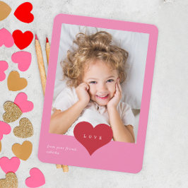 Tarjeta De Agradecimiento Día de San Valentín fotográfico de salón de clases