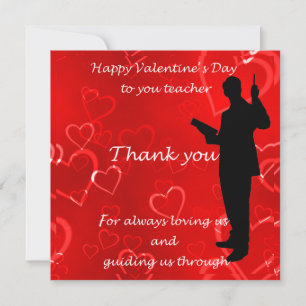 Tarjeta De Agradecimiento Día de San Valentín Para Profesores