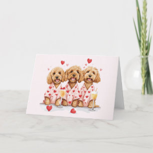 Tarjeta De Agradecimiento Día de San Valentín Perros Goldendoodle
