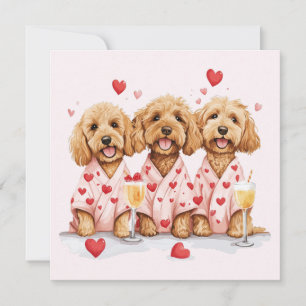 Tarjeta De Agradecimiento Día de San Valentín Perros Goldendoodle Agradecido