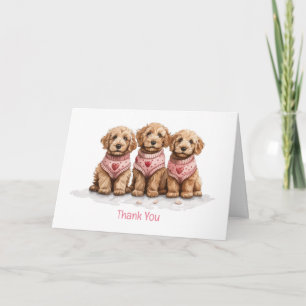 Tarjeta De Agradecimiento Día de San Valentín Perros Goldendoodle Agradecido