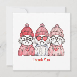 Tarjeta De Agradecimiento Día de San Valentín Perros Shih Tzu