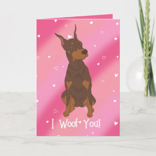 Tarjeta De Agradecimiento Día de San Valentín Red Doberman Pinscher