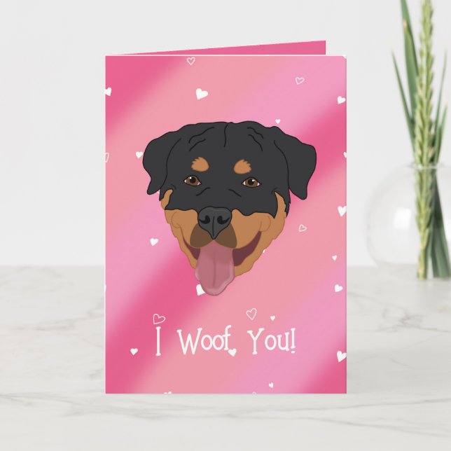 Tarjeta De Agradecimiento Día de San Valentín Rottweiler (Anverso)