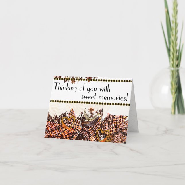 Tarjeta De Agradecimiento ¡DÍA DE SOL DULCE! :) "PENSAMIENTO DE USTED" 4 x 5 (Anverso)