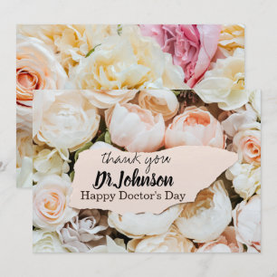 Tarjeta De Agradecimiento Día del Médico Floral Pastel