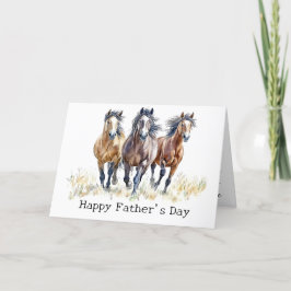 Tarjeta De Agradecimiento Día del Padre de los Caballos de Mustang, salvajes