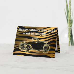 Tarjeta De Agradecimiento Día del Padre Dorado Negro de Lujo