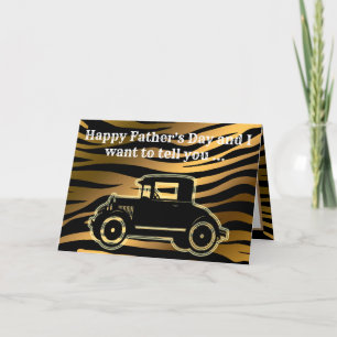 Tarjeta De Agradecimiento Día del Padre Dorado Negro de Lujo