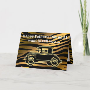 Tarjeta De Agradecimiento Día del Padre Dorado Negro de Lujo