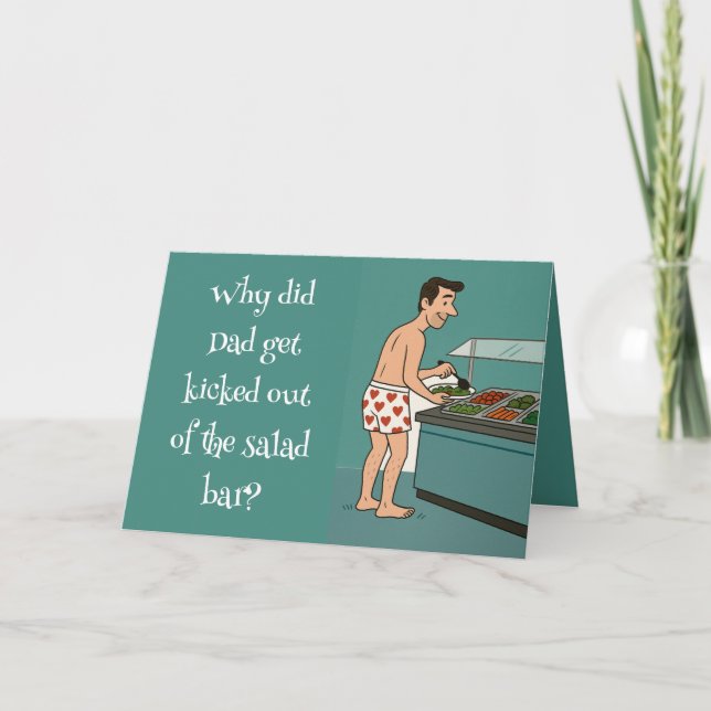 Tarjeta De Agradecimiento 🥗 Día del Padre en la "barra de ensaladas" (Anverso)