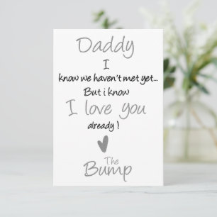 Tarjeta De Agradecimiento Día del padre pronto para ser papá, bebé bicho