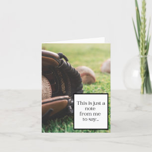 Tarjeta De Agradecimiento Día del Padre sin Padre - Béisbol vertical