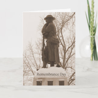 Tarjeta De Agradecimiento Día del Recuerdo - Estatua del soldado/Sepia