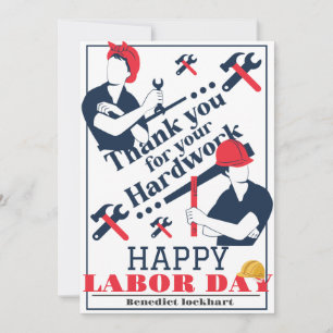 Tarjeta De Agradecimiento Día del Trabajo de Unidad de Solidaridad del Traba