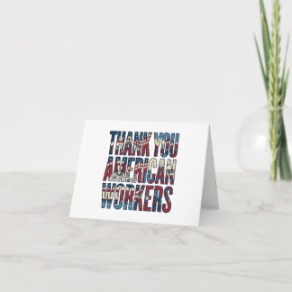Tarjeta De Agradecimiento Día del Trabajo Gracias Trabajadores Estadounidens