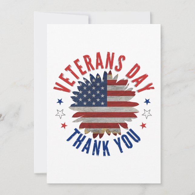 TARJETA DE AGRADECIMIENTO DÍA DEL VETERANO GRACIAS  (Anverso)
