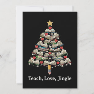 Tarjeta De Agradecimiento Día divertido del maestro de Navidad Libro de vi