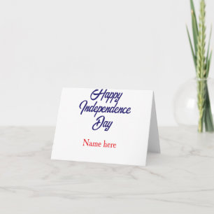 Tarjeta De Agradecimiento día feliz de la independencia nombre rojo azul ame