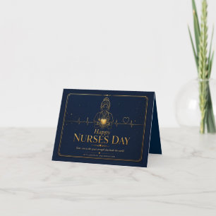 Tarjeta De Agradecimiento Día Feliz de las Enfermeras Oro de Lujo