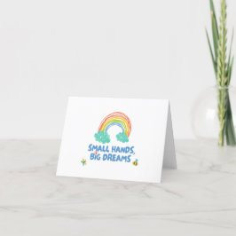 Tarjeta De Agradecimiento Día feliz del niño manos pequeñas, grandes sueños